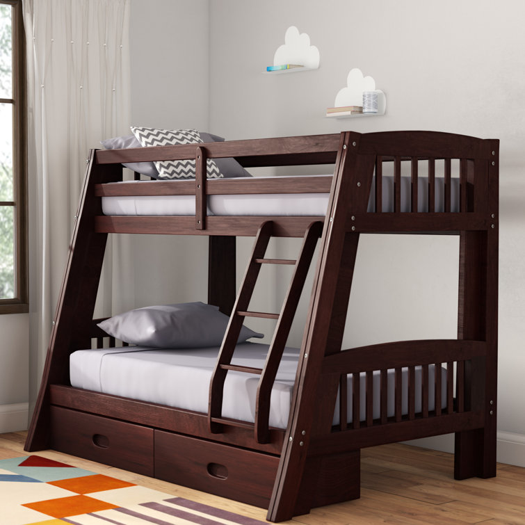 Viv Rae Madyson Twin Over Full Bunk Bed With Storage Reviews Wayfair